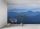 Fototapete Blue Mountain - Bäume - Blau - Weiß - Komar.Vlies