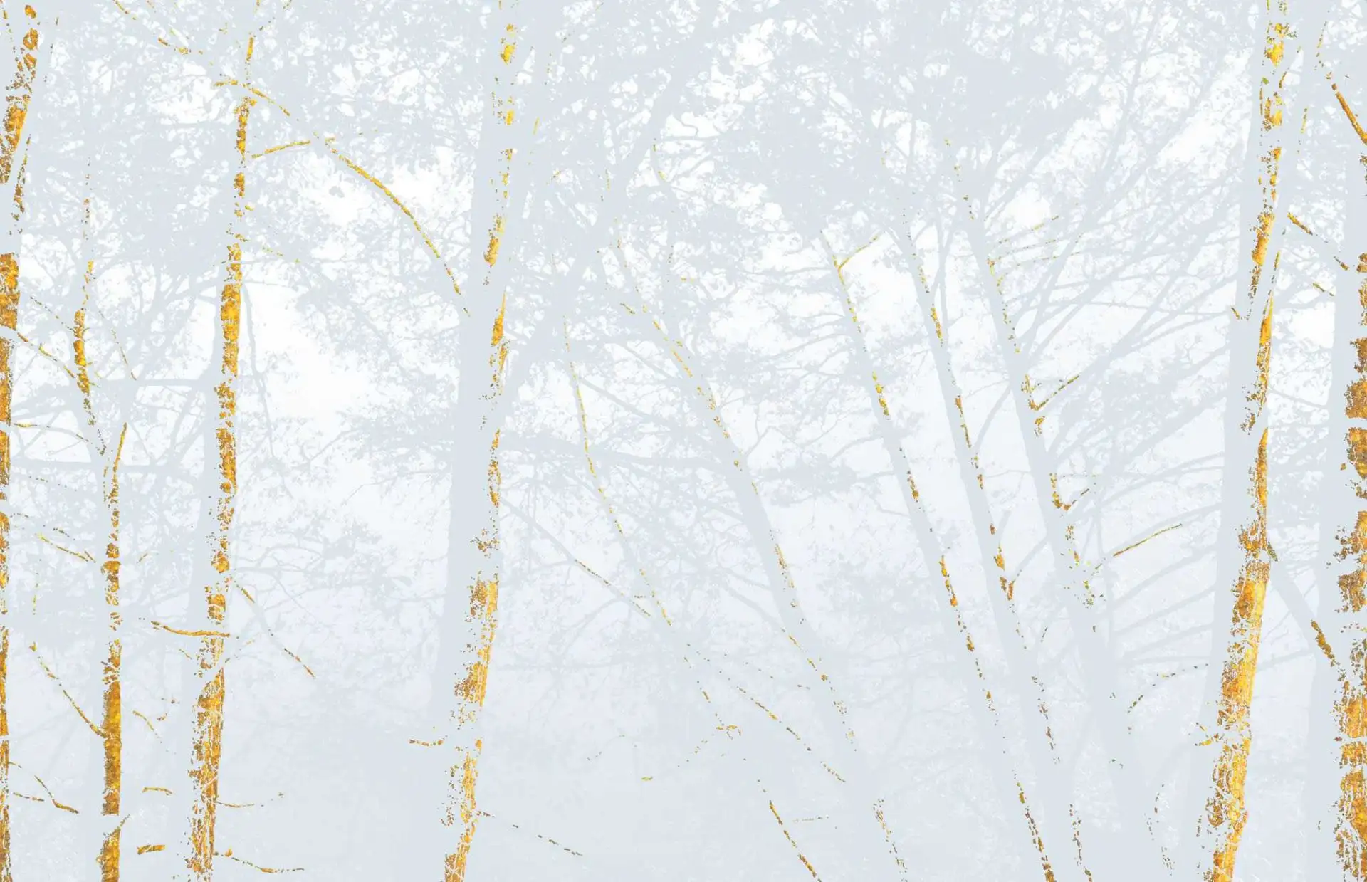 forrest gold - Bäume - Äste - Weiß - Ingo Krasenbrink Design