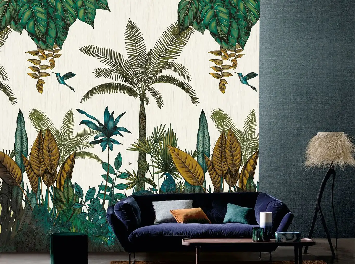 Panoramique Ipanema - Blumen - Blätter - Bäume - Tapeten mit Vogelmotiven - Tier Tapeten - Multicolor - Casamance