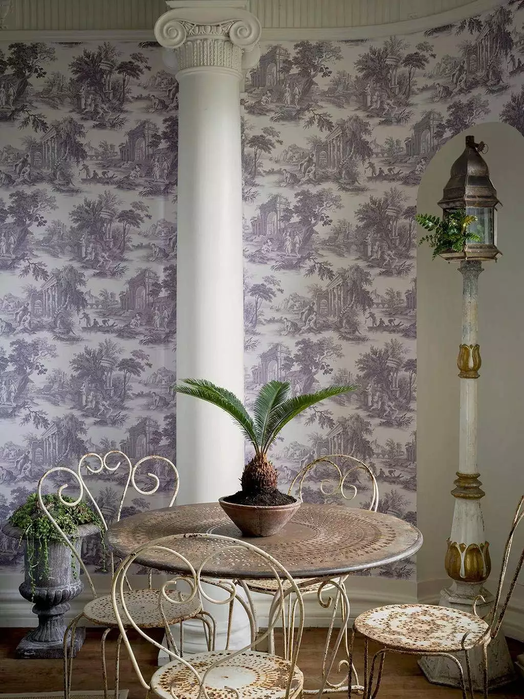 Villandry, col. 03 - Toile de Jouy - Anthrazit - Grau - Weiß - Cole & Son