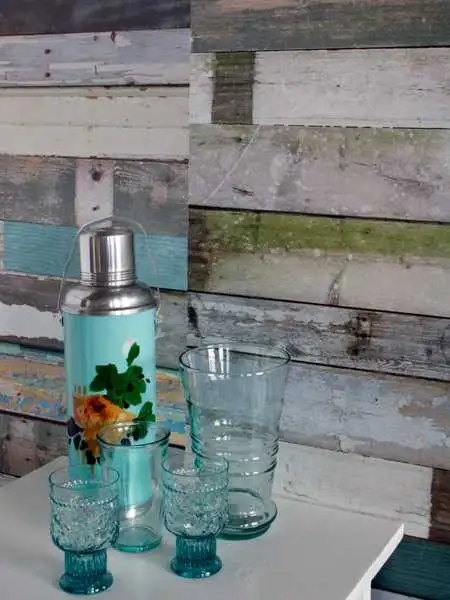 Holzstücktapete, Grün - FotoTapeten - Holzdesign / Holzoptik - Holzdesign / Holzoptik: - Creme - Grau - Grün - Türkis - Weiß - StudioDitte