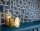Impass, col. 01 - Graphisch - Blau - Gold - Texdecor
