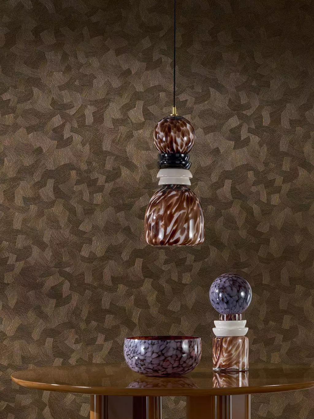 Berenice, col. 54 - Grafische Muster - Moderne Muster - Anthrazit - Bronze - Casamance