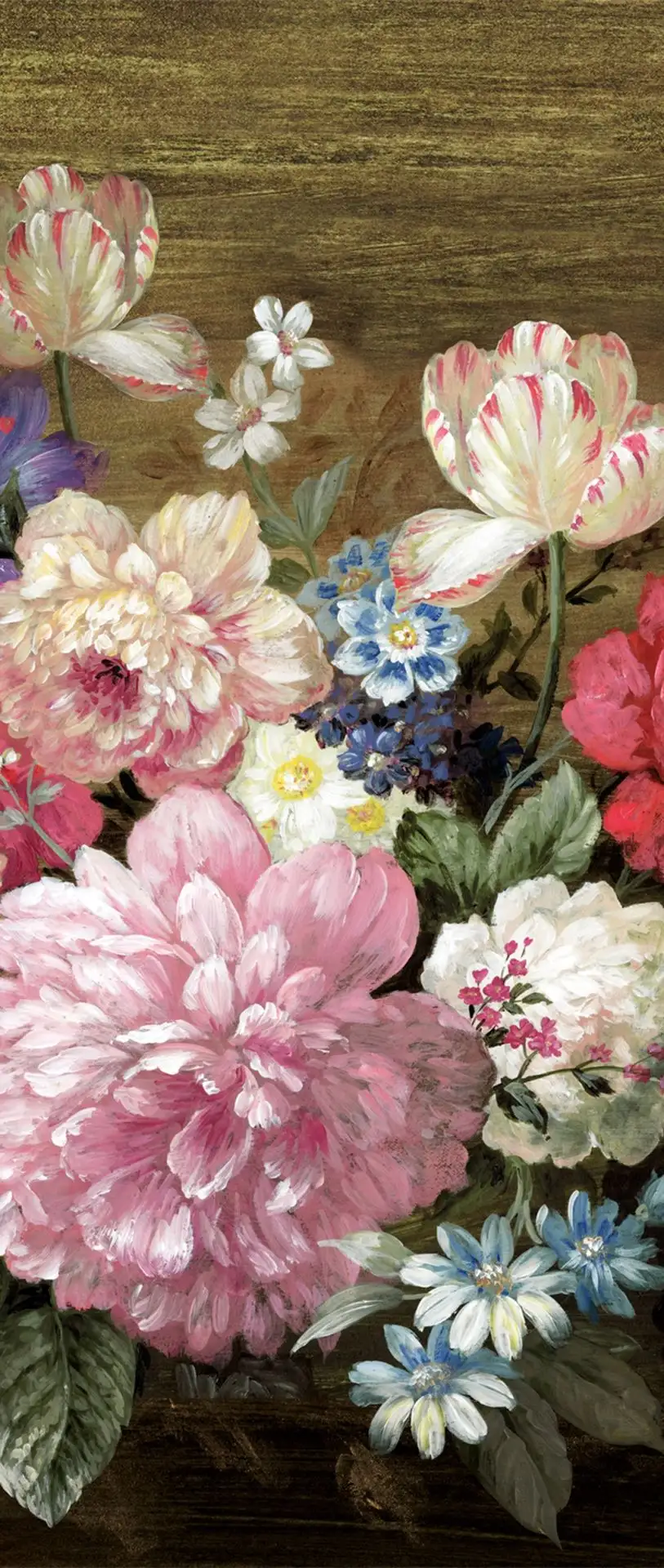 HALEY CLARET, col. 02 - Blumen - Blätter - Multicolor - Masureel