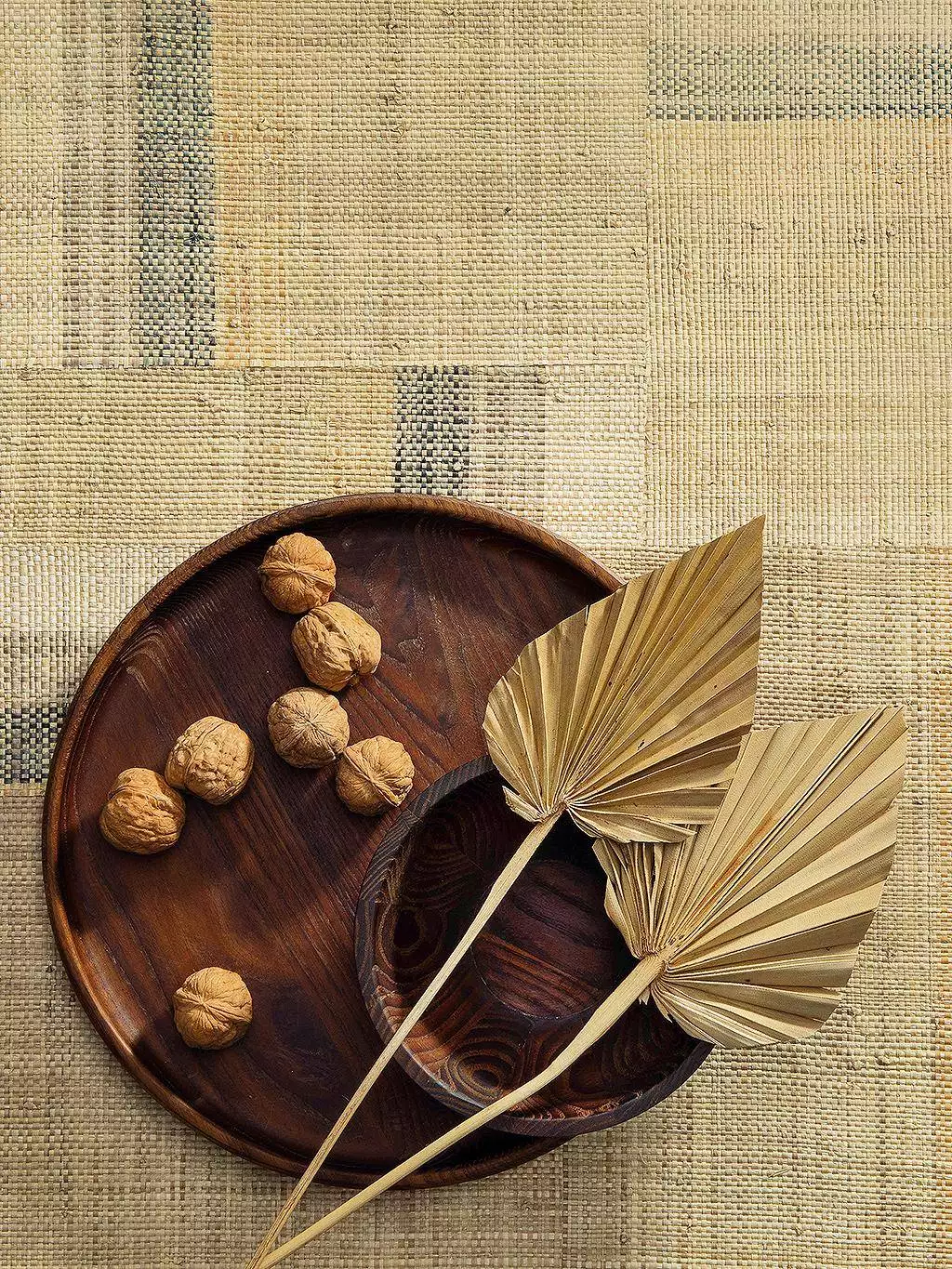 Boro, col. 73 - Grafische Muster - Naturfaser - Textil & NaturTapeten - Anthrazit - Creme - OMEXCO