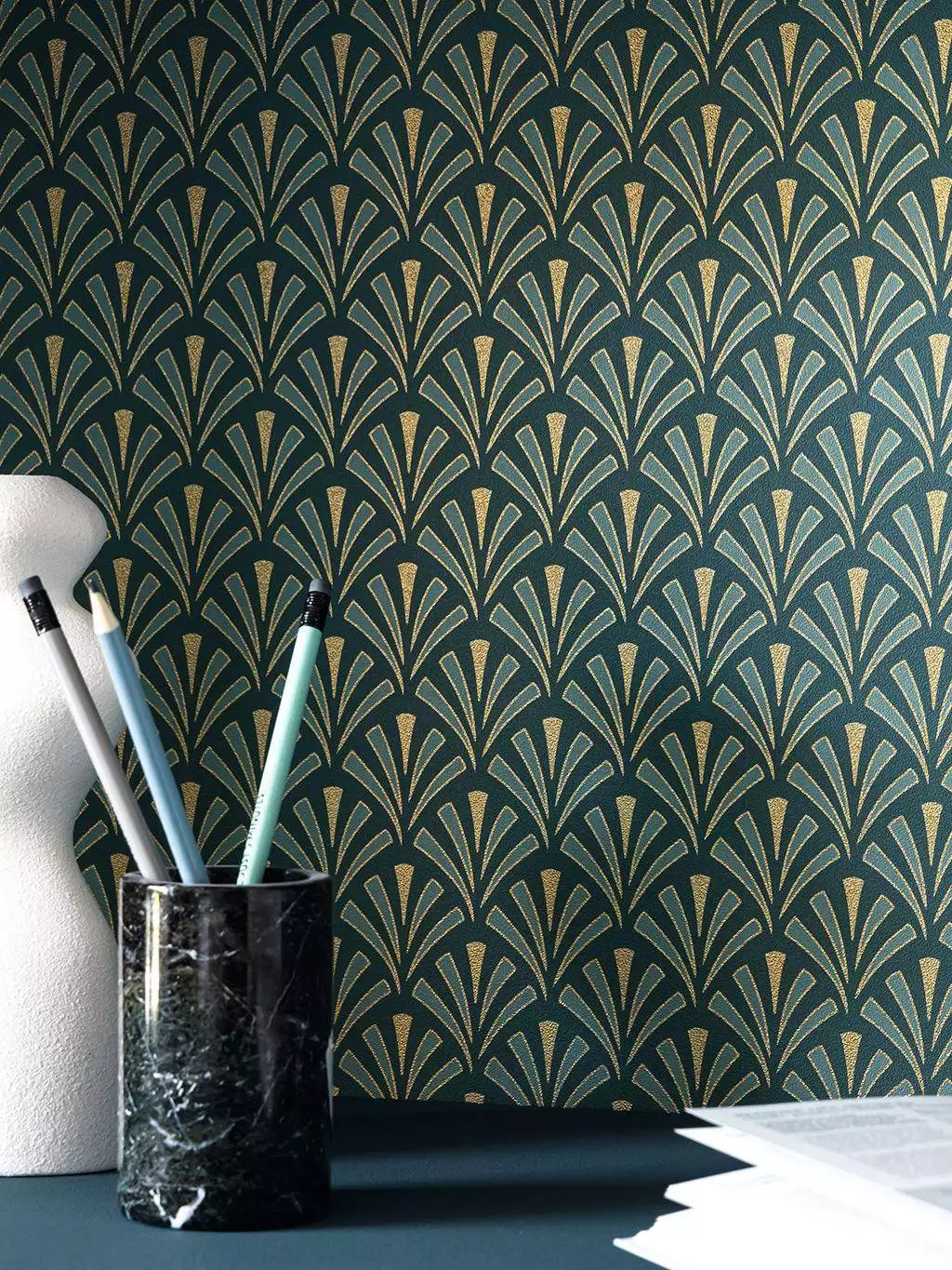 Abundance, col. 27 - Fächer - Gold - Petrol - Caselio