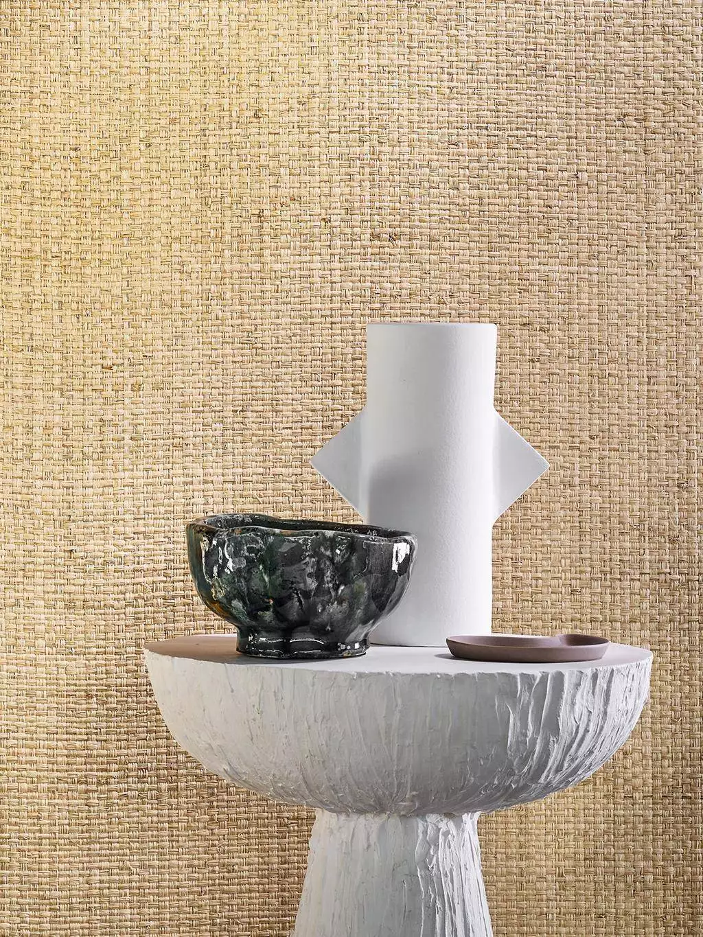 Kamoro, col. 09 - Naturfaser - Struktur - Textil & NaturTapeten - Creme - Hellbraun - Casamance