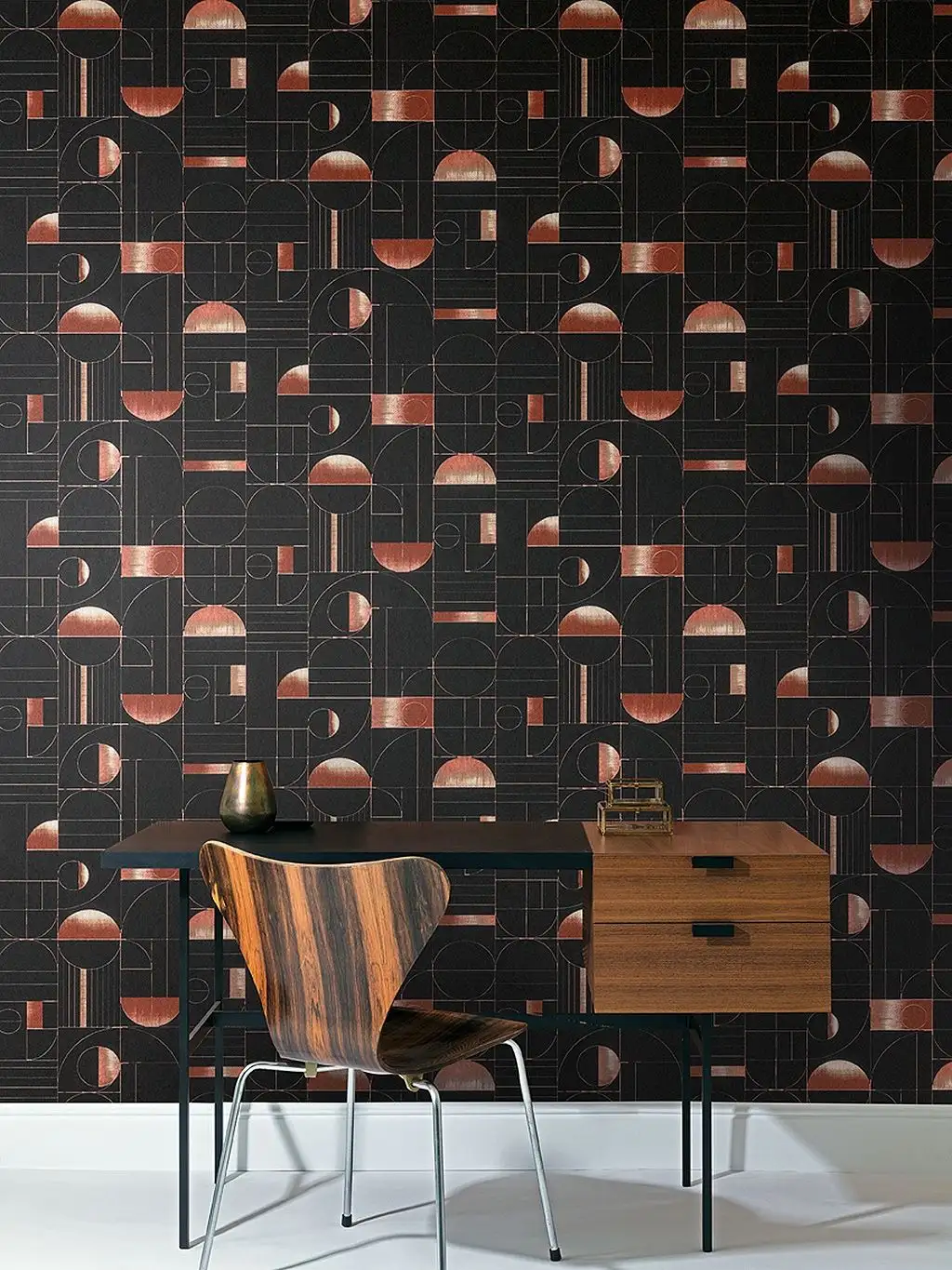 Eclipse Rust - Kreise - Linie - Anthrazit - Rot - Masureel