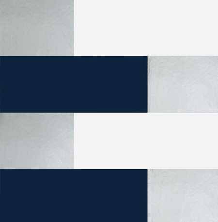 Block, col. 02 - Grafische Muster - Blau - Silber - Weiß - Erica Wakerly
