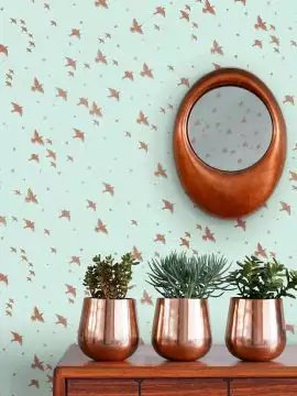 Star-ling, pale verdigris & copper