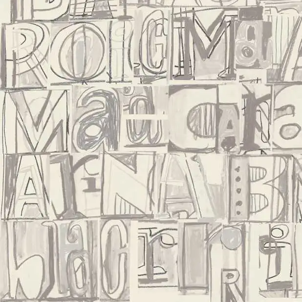 Lletras I Tipos, col.03 - Buchstaben - Braun - Creme - Schwarz - Tres Tintas