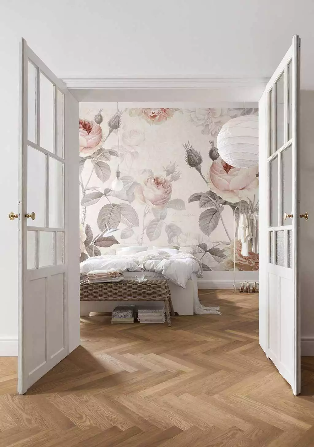 La Maison - Blumen - Creme - Rosa - Komar.Vlies