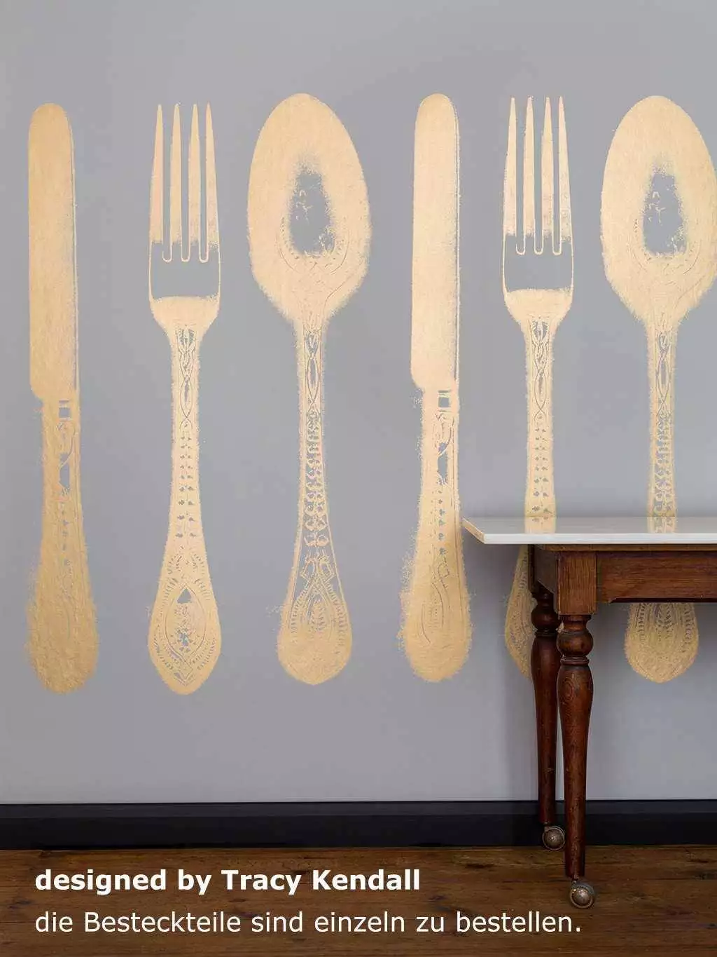 Small Spoon - Gegenstände - Großmotiv - Gold - Grau - Tracy Kendall