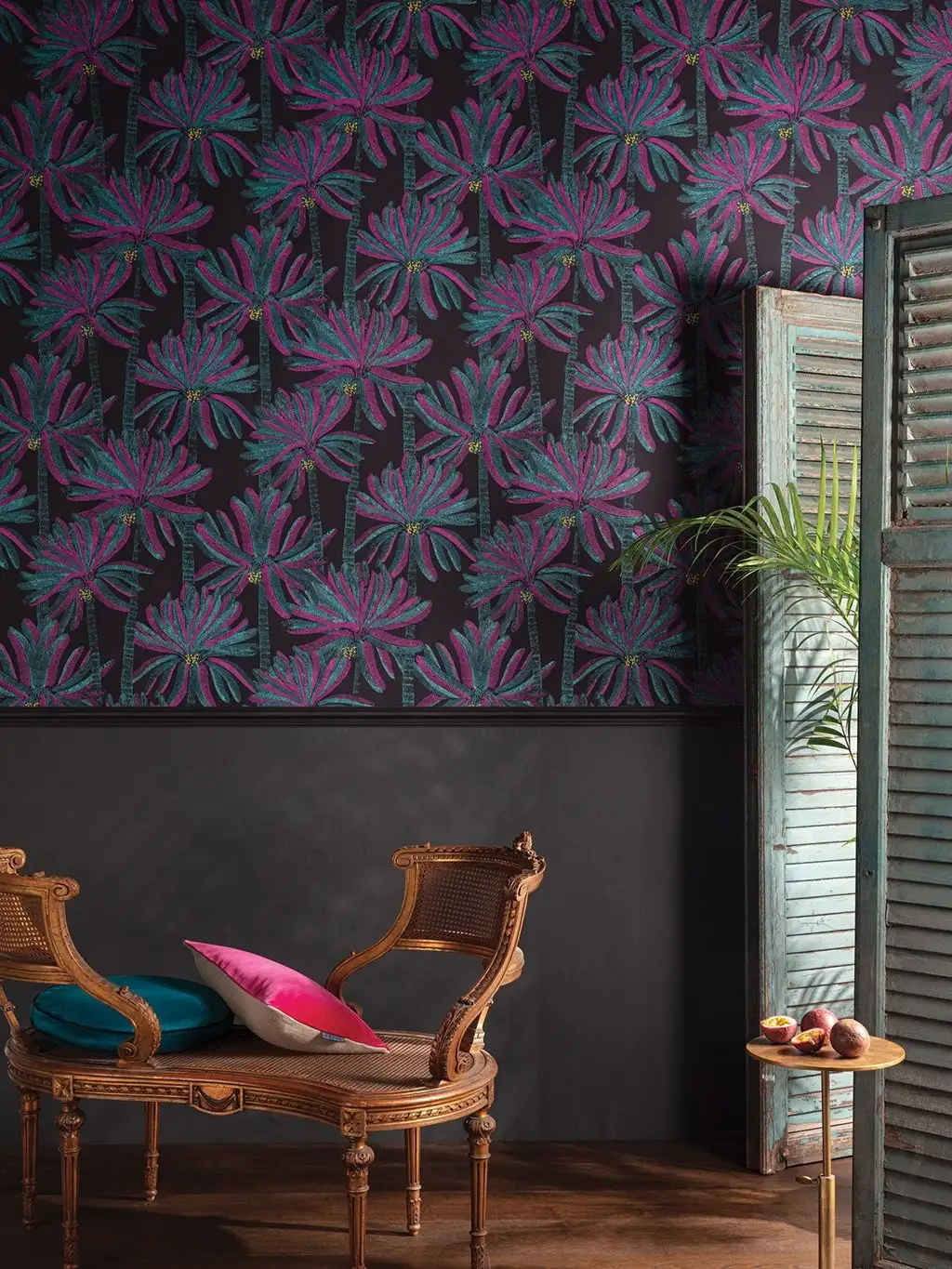 Palmary, Veridian - Blätter - Bäume - Gelb - Lila - Schwarz - Türkis - Masureel