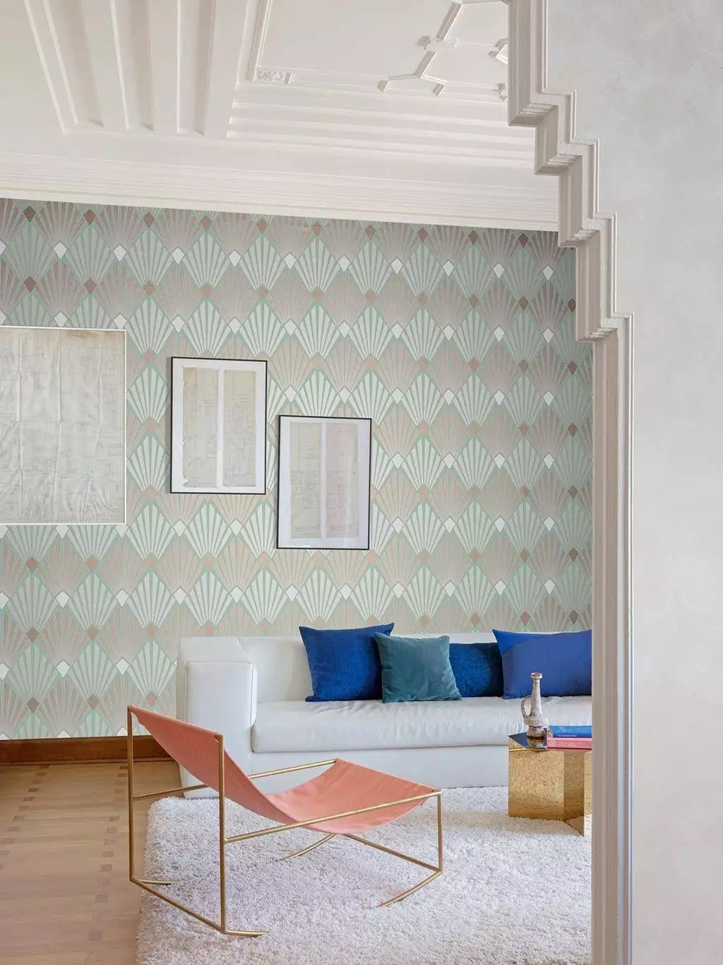 Diego, Jade - Gold - Mint - Weiß - Masureel