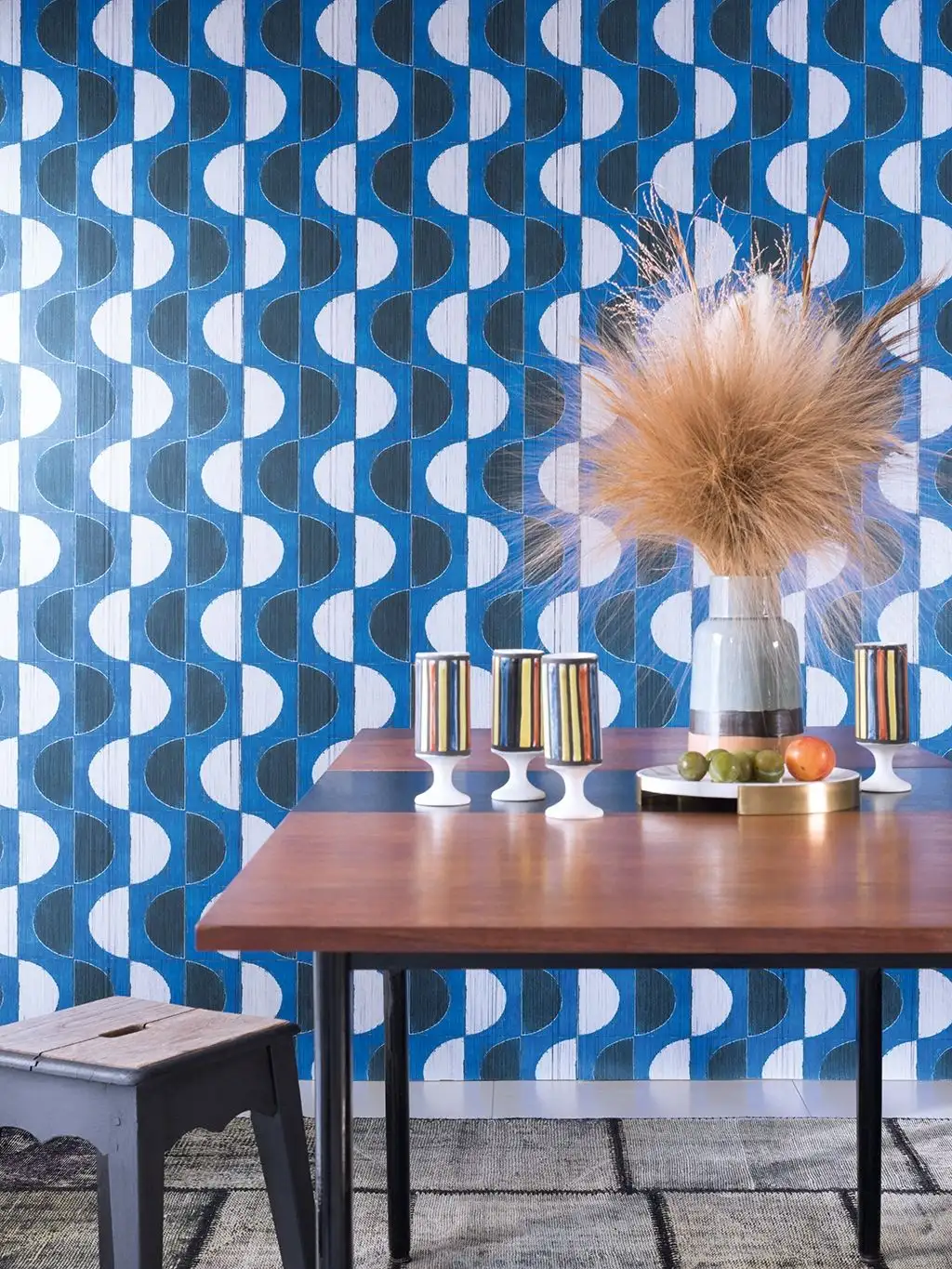 Mykonos, col. 40 - Graphisch - Kreise - Anthrazit - Blau - Weiß - Èlitis