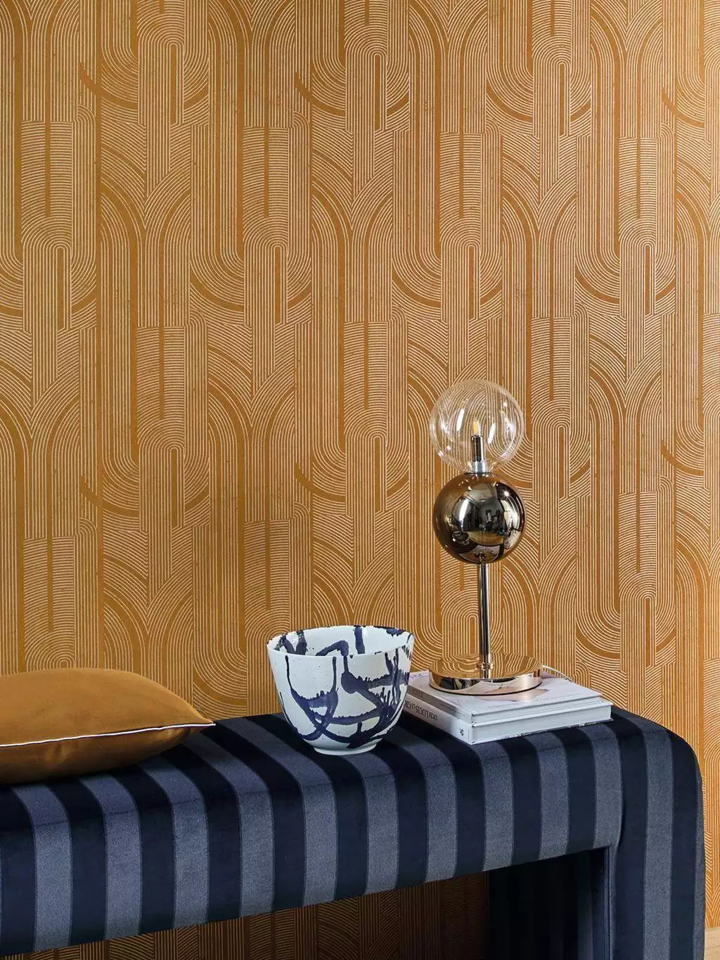 Porte Doree, col. 40 - Grafische Muster - Moderne Muster - Gelb - Gold - Casamance