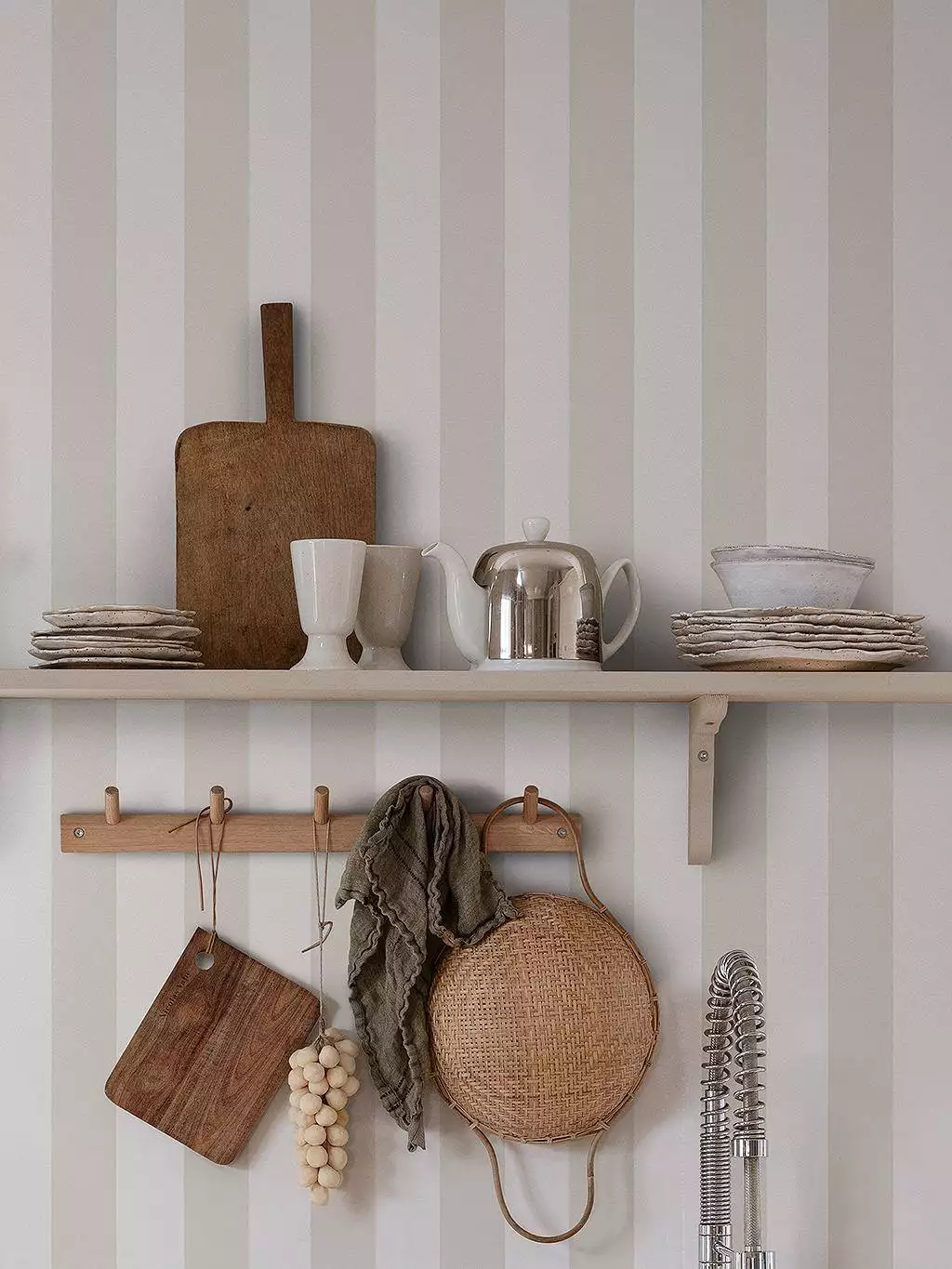 Sam, linen - Blockstreifen - Streifen - Creme - Hellbraun - Sandberg