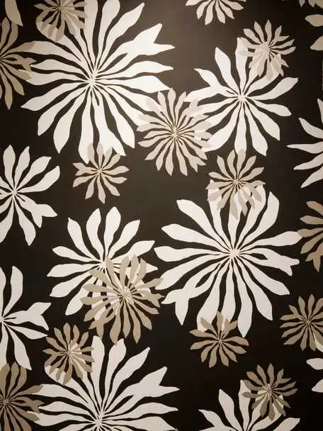 Fleur, col.02 - Blätter - Creme - Schwarz - Silber - MissPrint