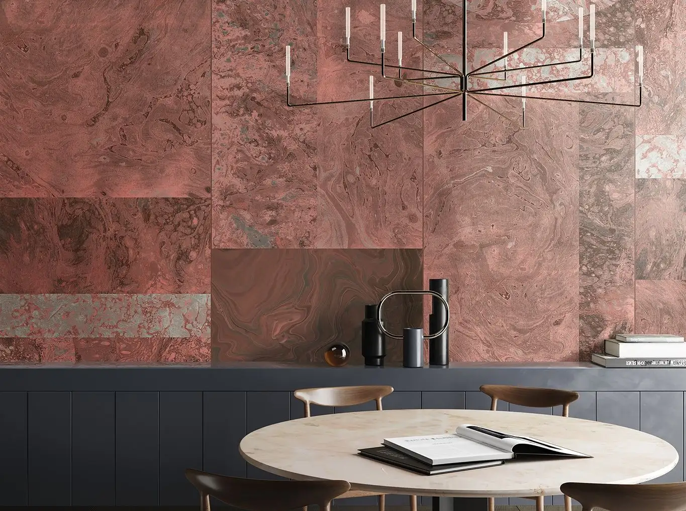 Alicante canyon, col. 01 - Beton - Graphisch - Steinoptik - Braun - Creme - Masureel