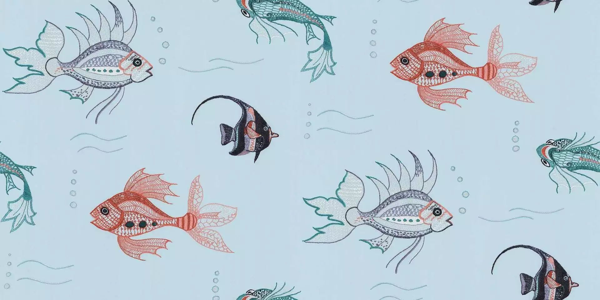 Aquarium, col. 02 - Fische - Unterwasserwelt - Hellgrün - Mint - Multicolor - Osborne & Little