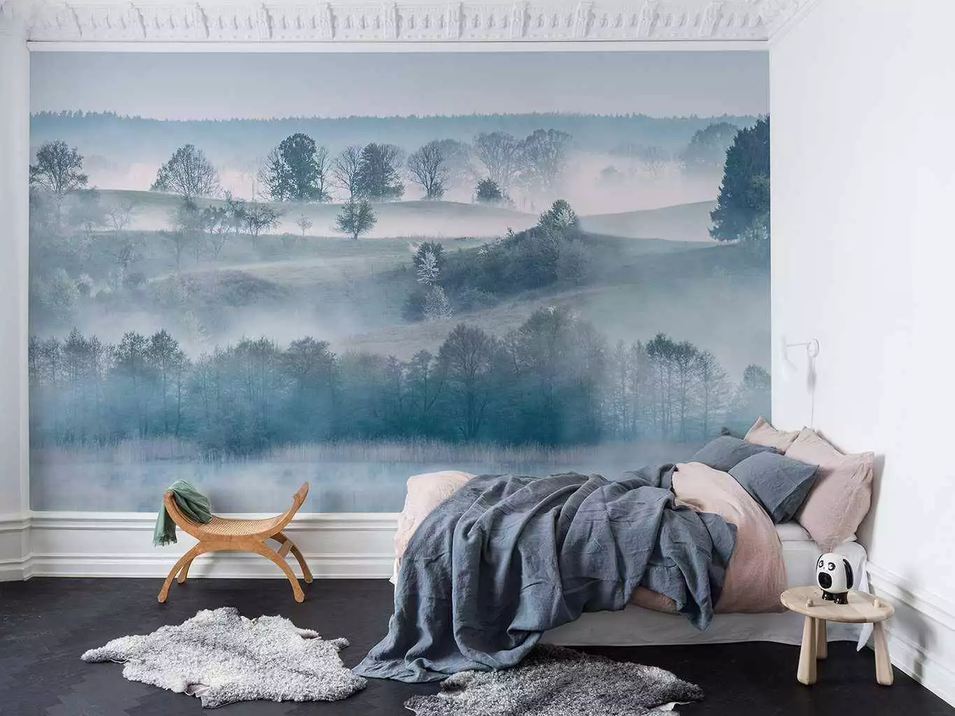 Morning Haze - Bäume - Landschaft - Blau - Grün - Rebel Walls