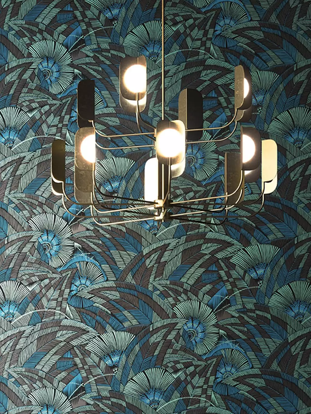 Bali Jungle - Blätter - Bronze - Grün - Schwarz - Türkis - Masureel