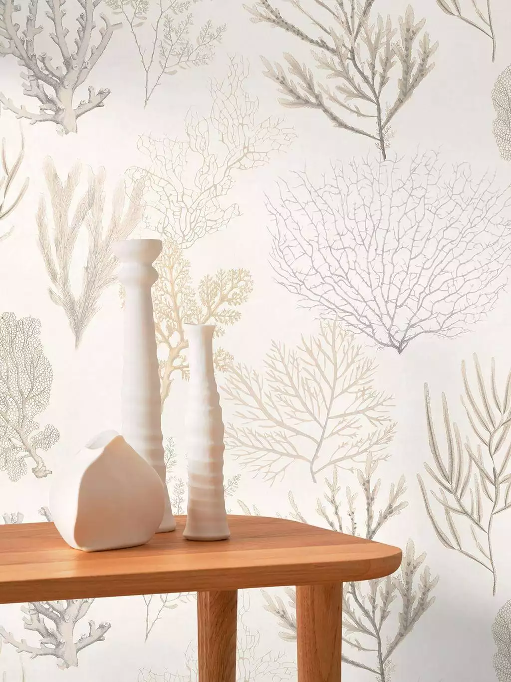 Corail, col. 20 - Korallen - Unterwasserwelt - Zeichnungen - Beige - Creme - Grau - Casadeco