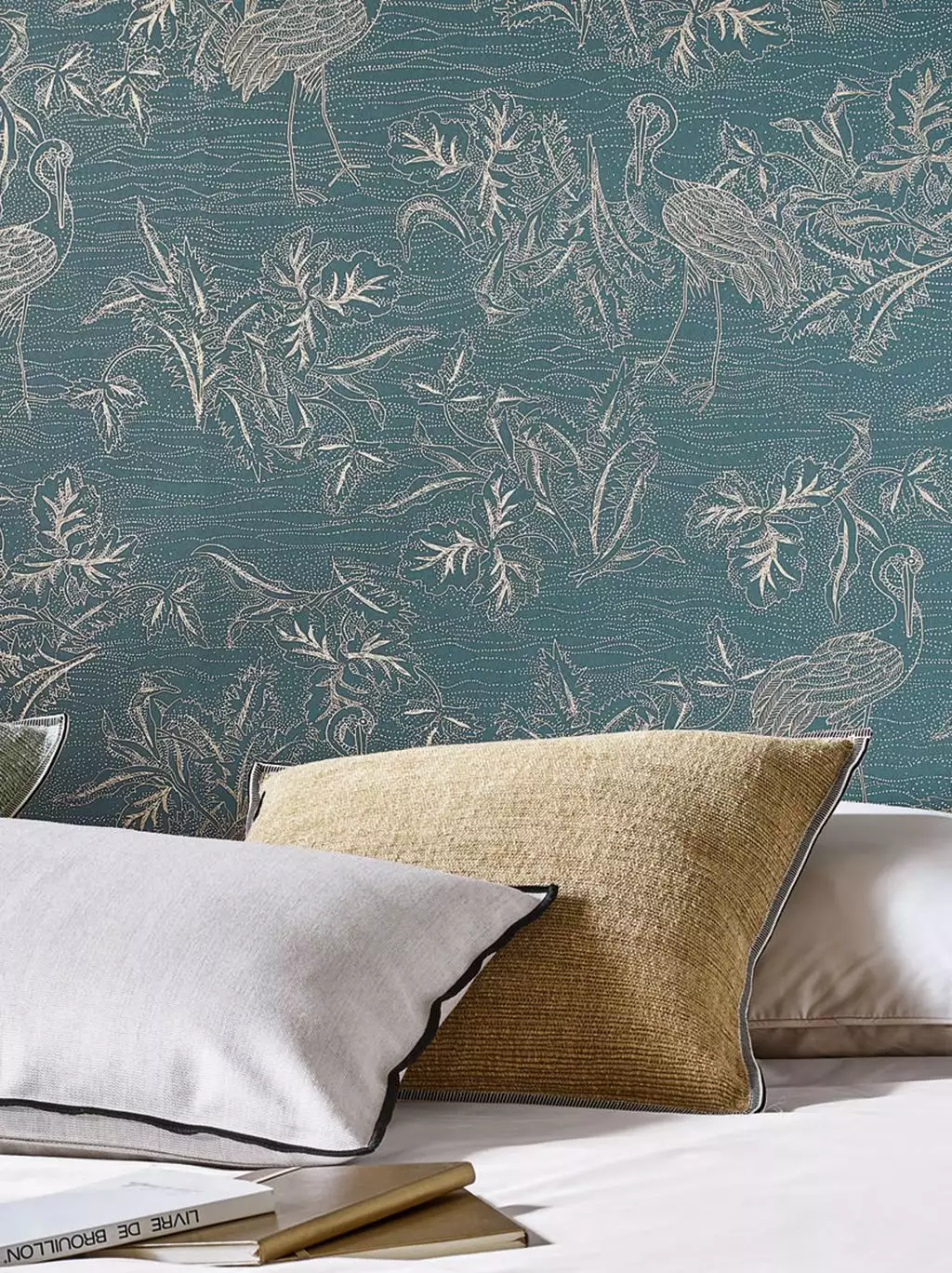 Mirador, col. 02 - Blätter - Fauna - Florale Muster - Tiere - Vögel - Creme - Gold - Grün - Casamance