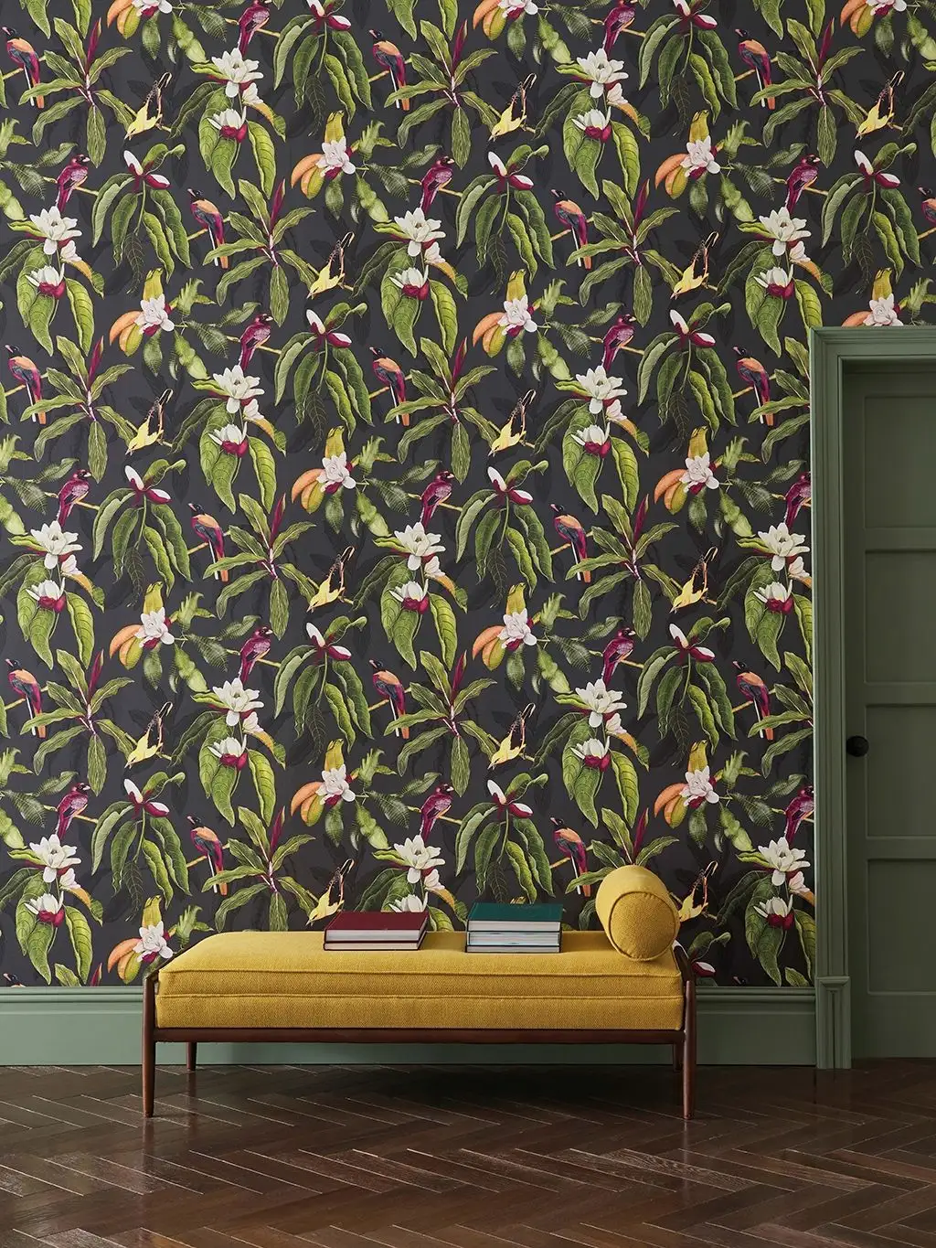 MICHELIA, col. 01 - Blumen - Blätter - Tapeten mit Vogelmotiven - Tier Tapeten - Multicolor - Osborne & Little