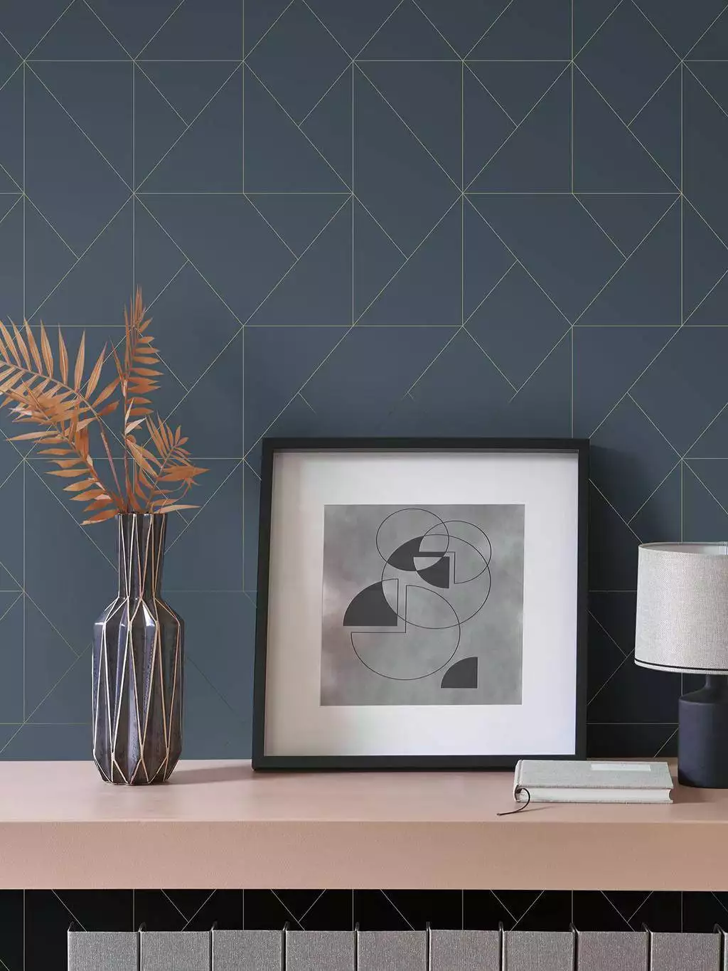 Subtilite, col. 03 - Grafische Muster - Linie - Blau - Gold - Casadeco