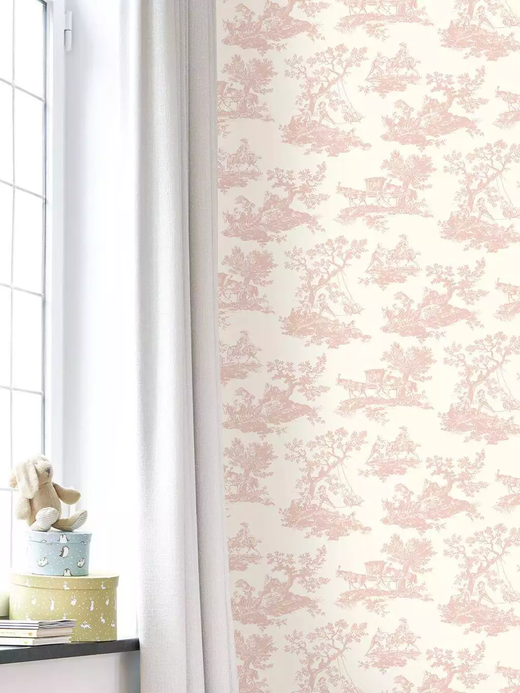 Cadence, col. 14 - Toile de Jouy - Rosa - Casadeco