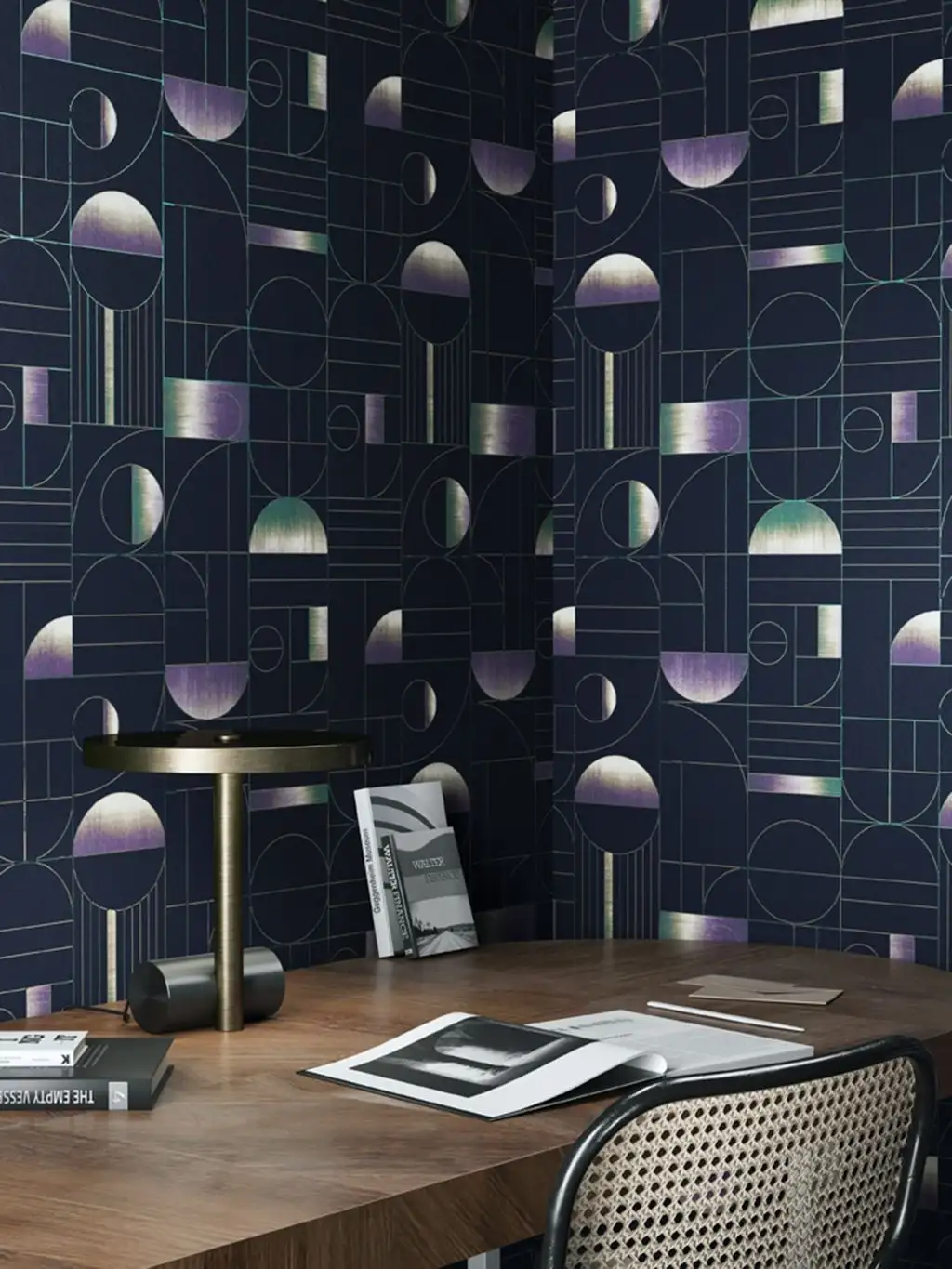 Eclipse Teal - Kreise - Linie - Anthrazit - Grün - Lila - Masureel