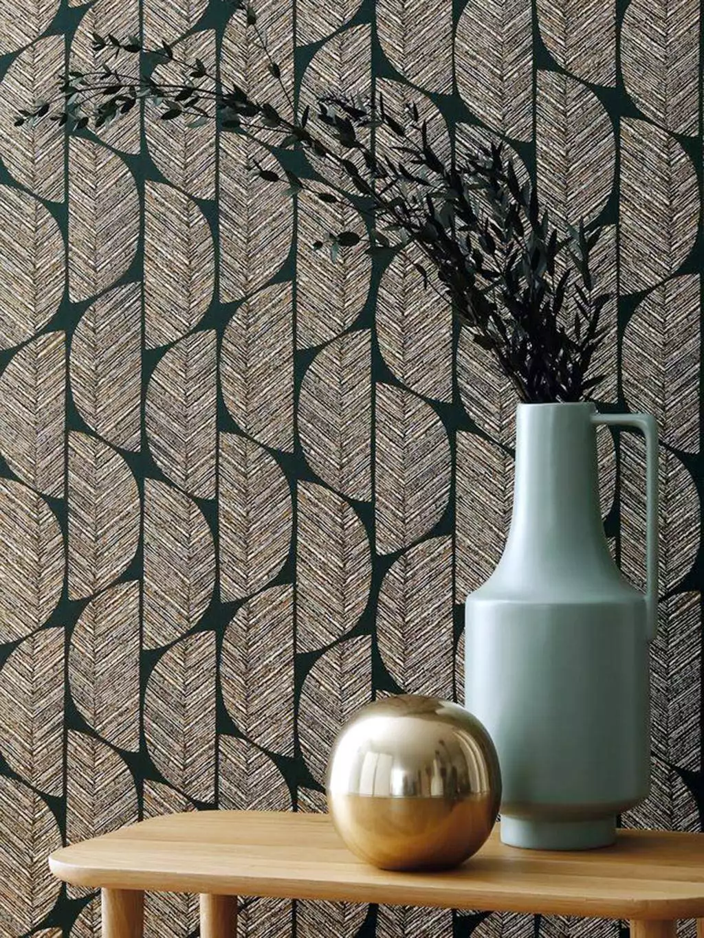 Abelia, col. 6 - Blätter - Braun - Creme - Gold - Schwarz - Casamance