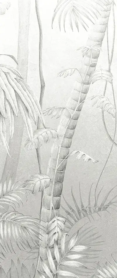 Moesson, col. 04 - Blätter - Bäume - Creme - Grau - Masureel