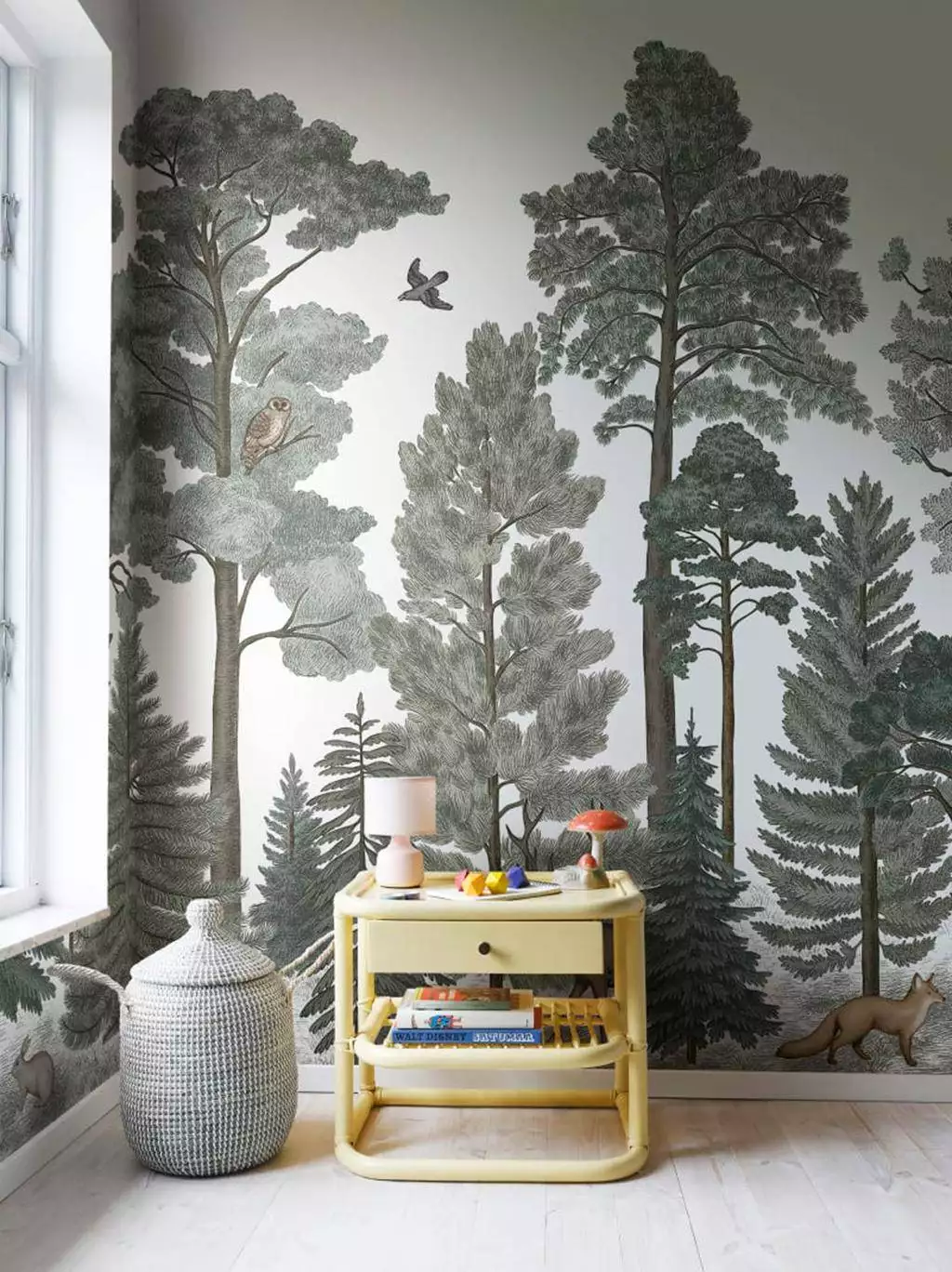 Scandinavian Bellewood, Animal - Bäume - Florale Muster - FotoTapeten - KinderTapeten - Landschaft - Tiere - Multicolor - Rebel Walls