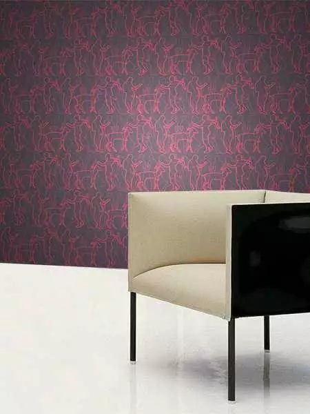 Laufen, col. 1 - Figuren - Tier Tapeten - Anthrazit - Orange - Sabine Röhse