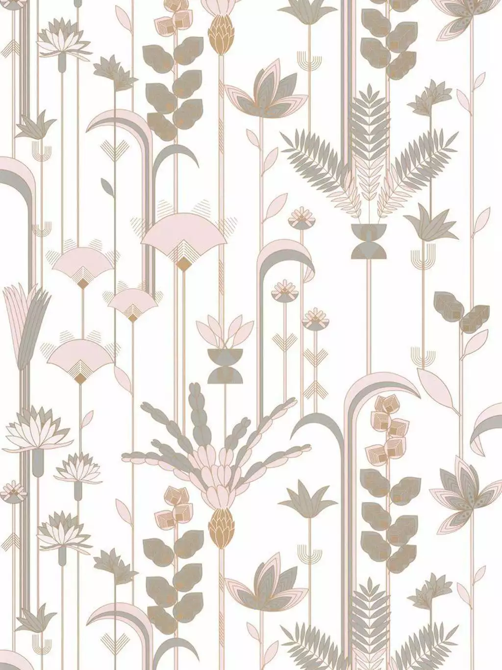 Ephemeral, col. 08 - Blumen - Gold - Rosa - Türkis - Weiß - Caselio