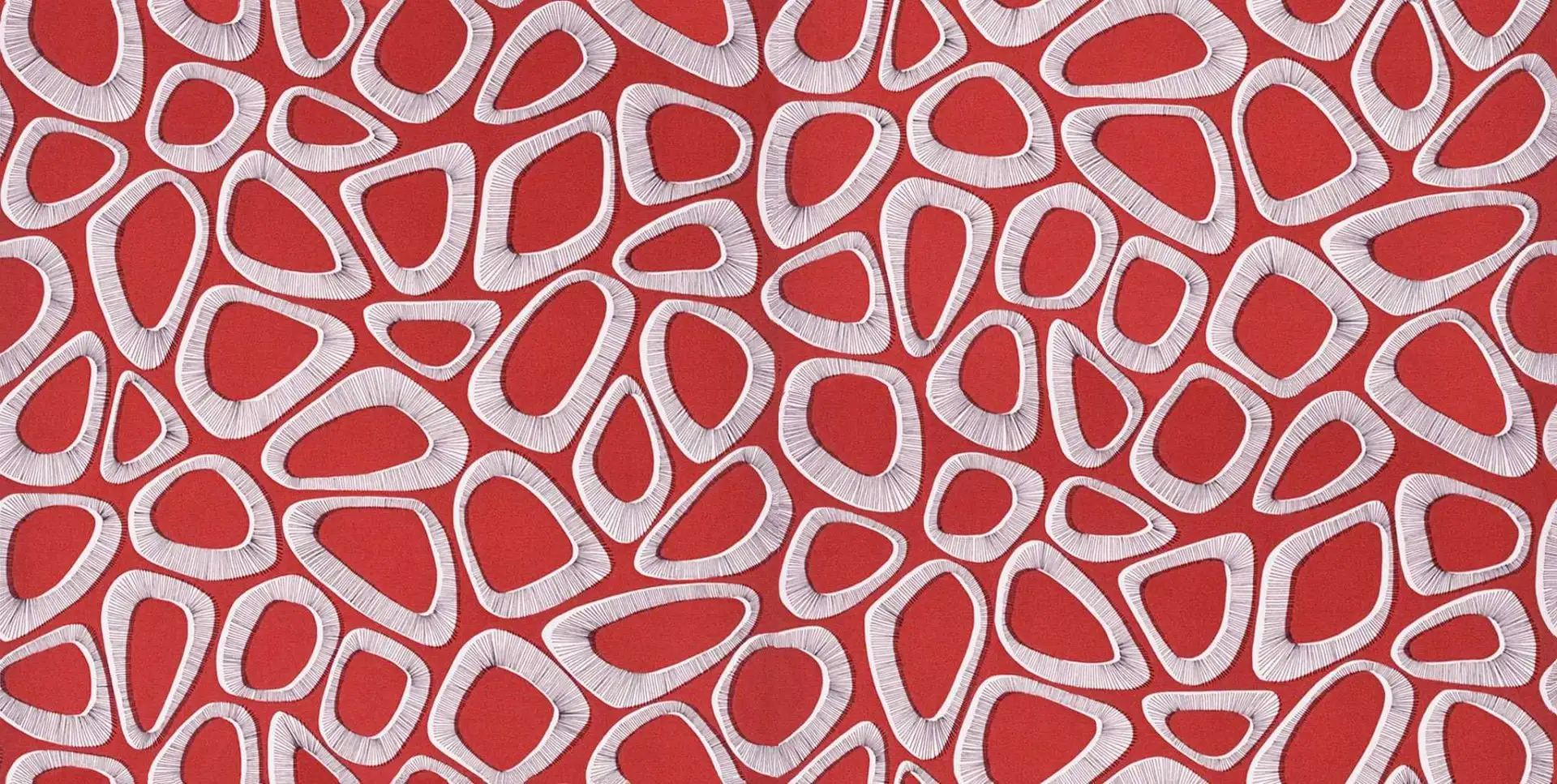 Pebbles, col.04 - Formen - Creme - Rot - Schwarz - MissPrint