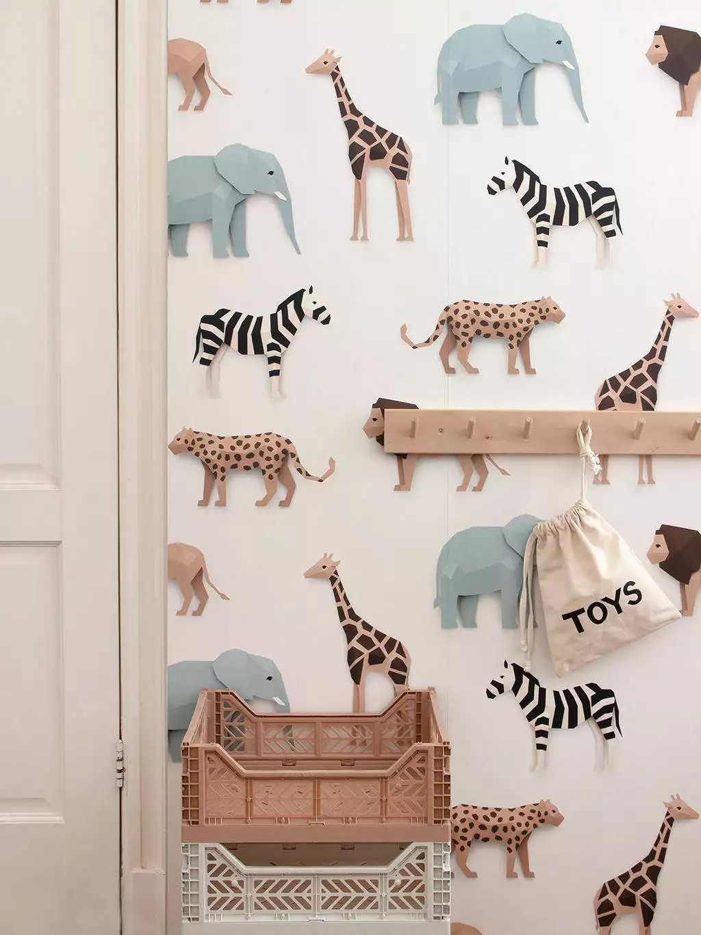 Safari - Figuren - Kinder - KinderTapeten - Tier Tapeten - Tiere - Multicolor - Weiß - StudioDitte