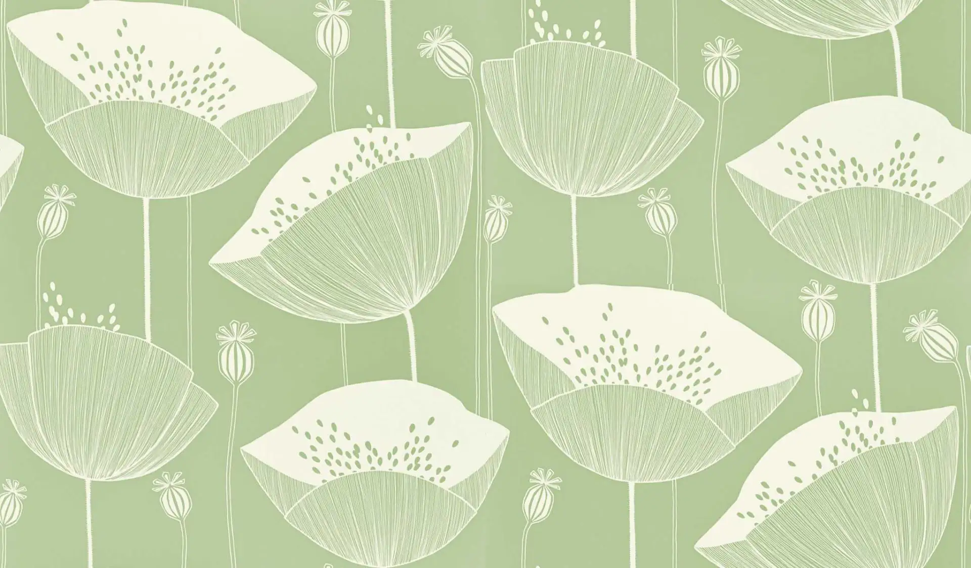 Poppy, col.04 - Blumen - Hellgrün - MissPrint