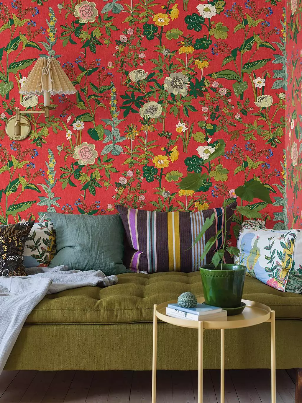 Sommar, col. 55 - Blumen - Blätter - Florale Muster - Multicolor - Rot - Borastapeter