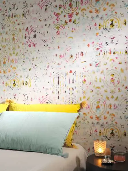 Aminta, col.05 - Blumen - Schemen/Silhouetten - Gold - Grau - Pink - Türkis - Weiß - Èlitis