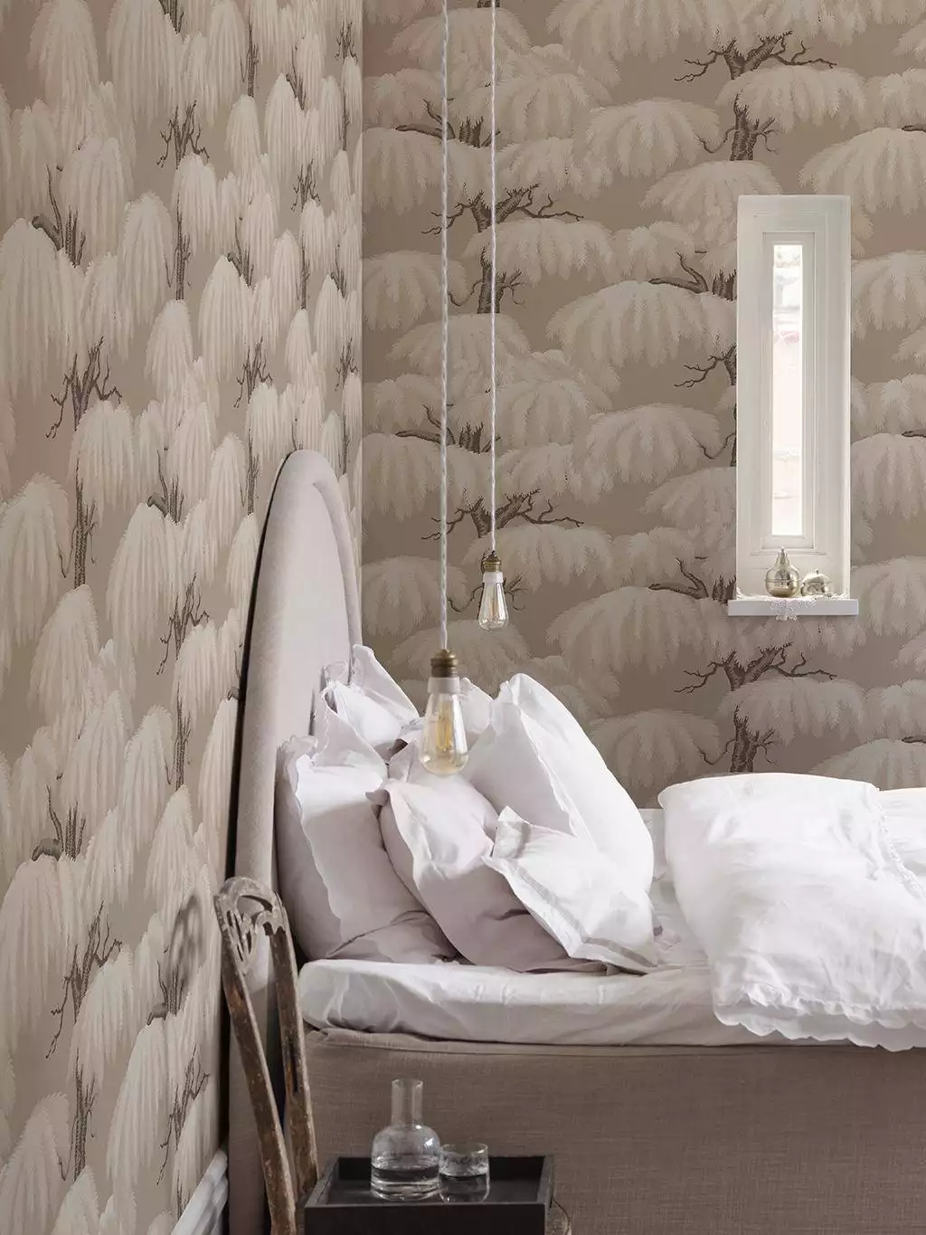 Alba, beige - Bäume - Florale Muster - Wald - Beige - Sandberg