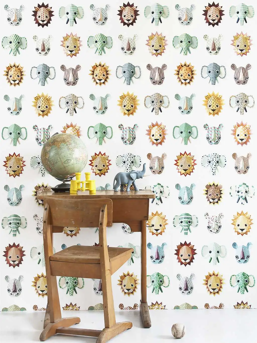 Wilde Tiere, cool - Tier Tapeten - Multicolor - Weiß - StudioDitte