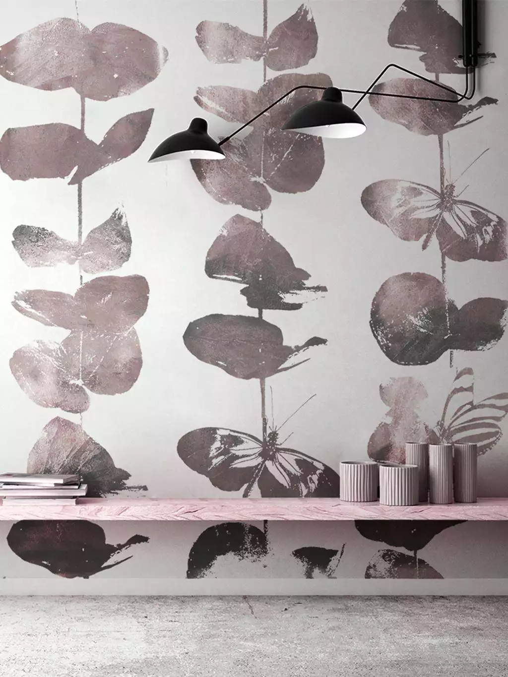 Columbia Road | Pewter - Blumen - Metallic - Anthrazit - Zinn - Custhom