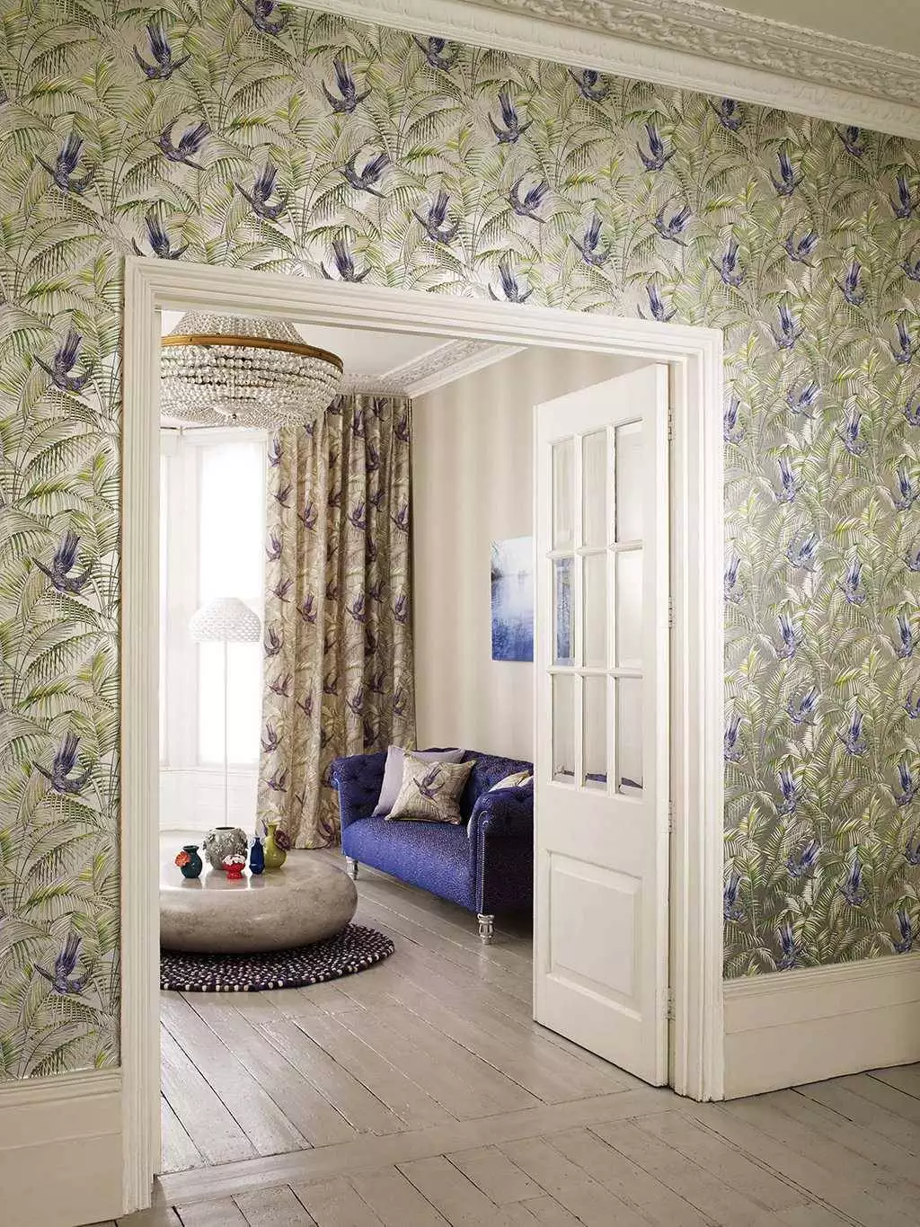 Haiko, col.01 - Blätter - Tapeten mit Vogelmotiven - Osborne & Little