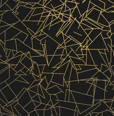 Angles, col. 03 - Ornamente Tapeten - Gold - Schwarz - Erica Wakerly