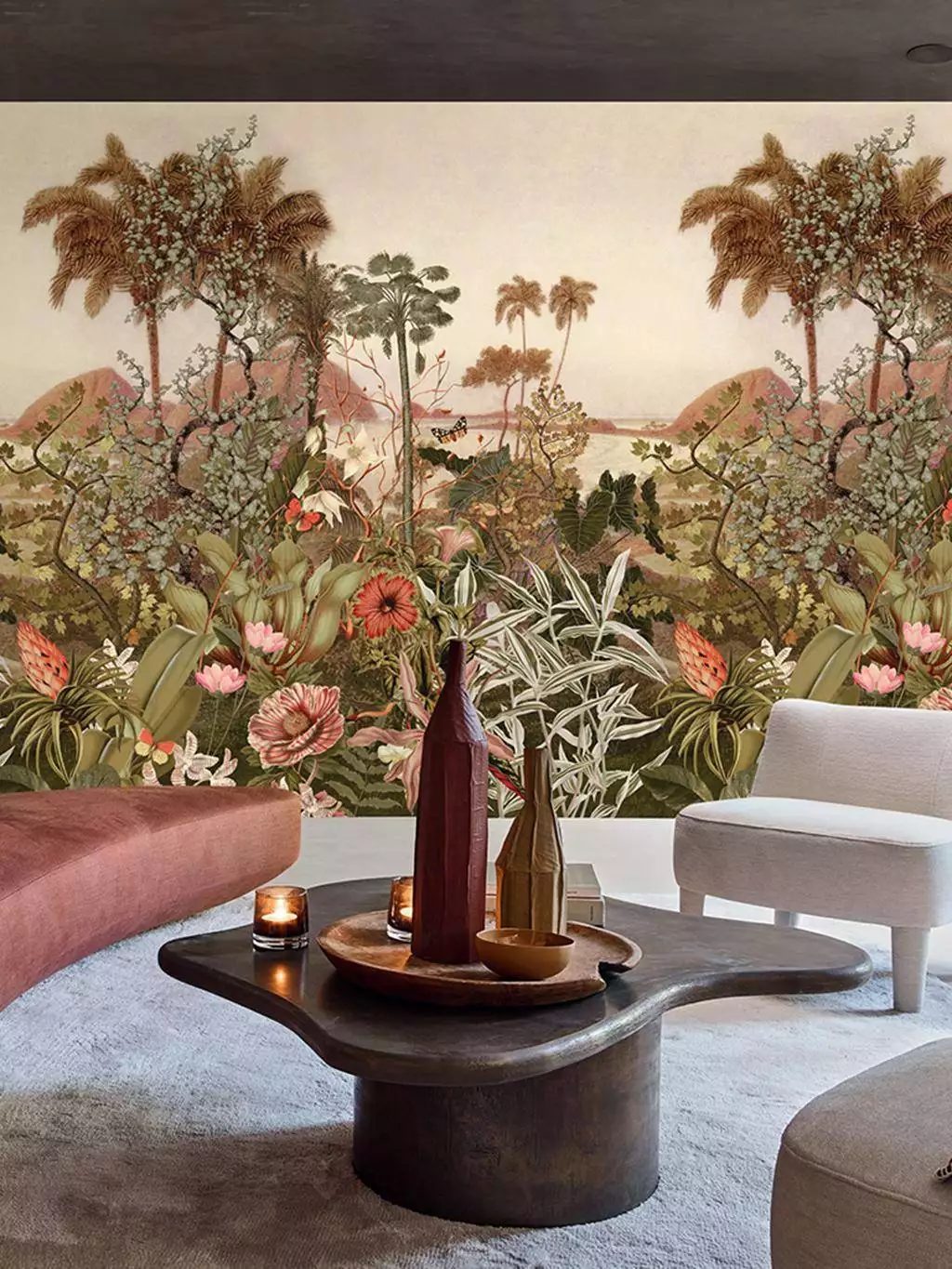 Kisama col. 1528 - Blumen - Blätter - Bäume - Florale Muster - Großmotiv - Landschaft - Schmetterlinge - Wald - Multicolor - Casamance