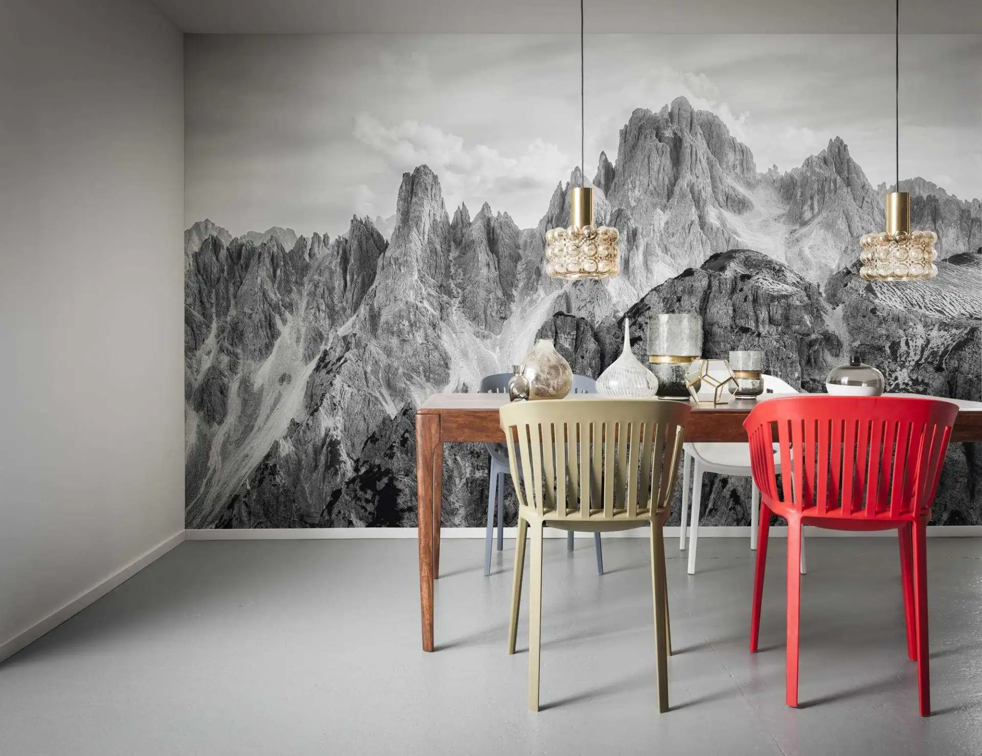 Peaks - Berge - Schwarz - Weiß - Komar.Vlies